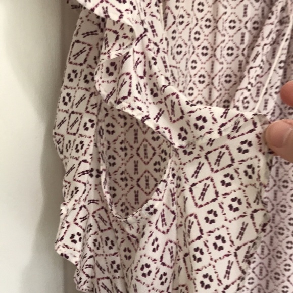 Madewell 100% Silk Lily Ruffle Top in Echo Grid Peplum Hem Size Small - Picture 17 of 17